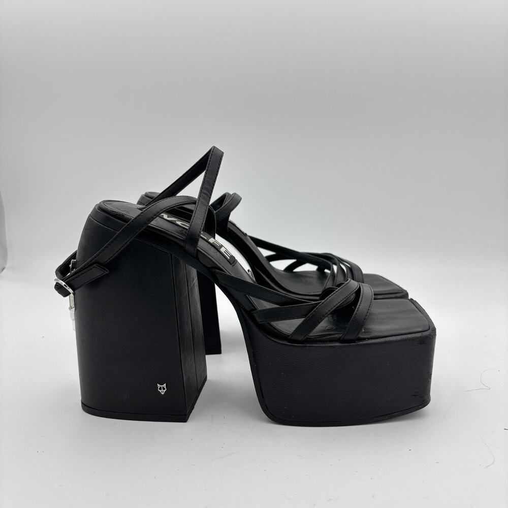 Naked Wolfe Jada Leather Platform Sandals Heels Women's 9 Y2K Brat - Picture 3 of 12